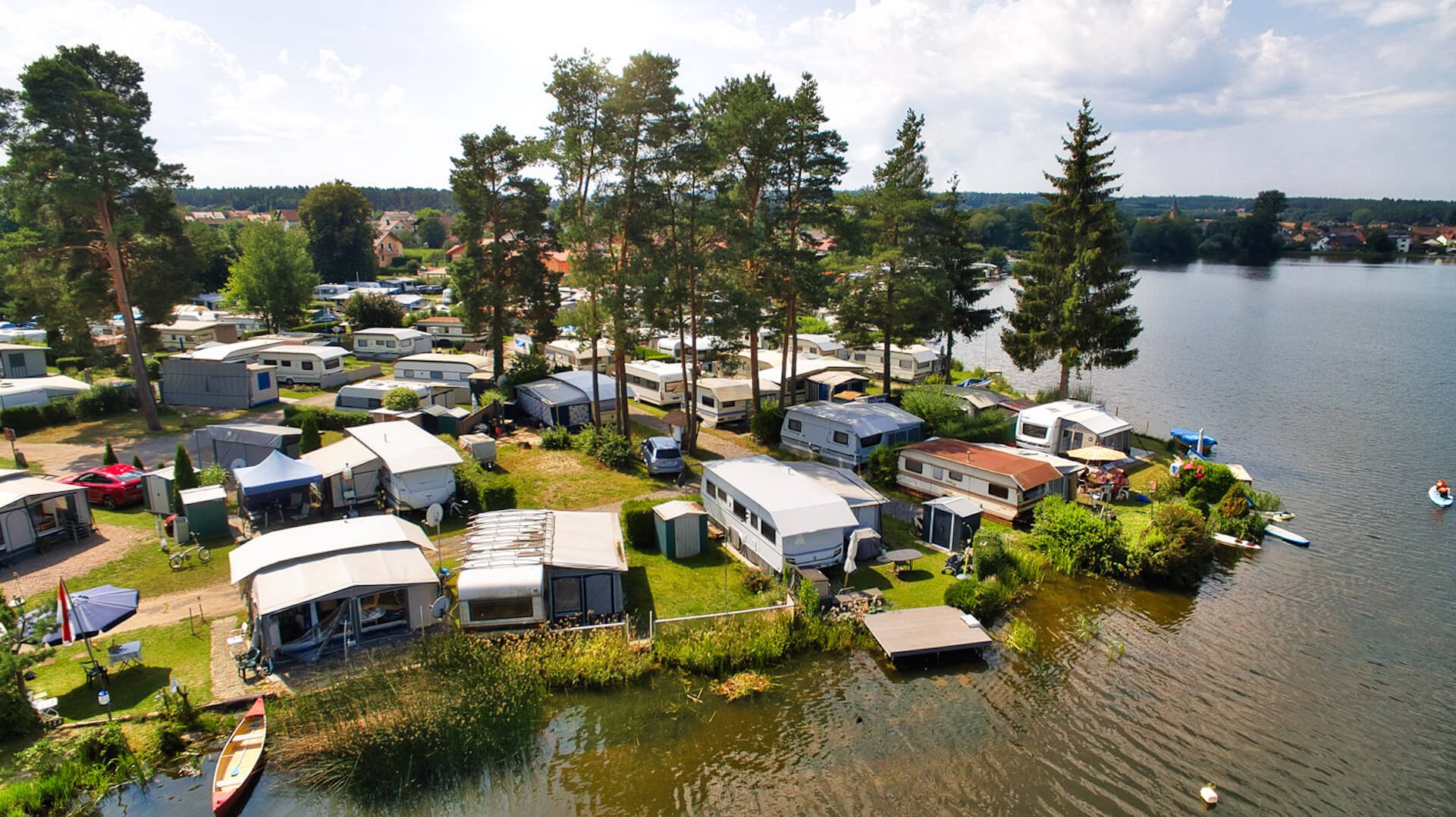Campingplatz direkt am See - Wohnwagen Stellplätze - See-Campingpark Neubäu